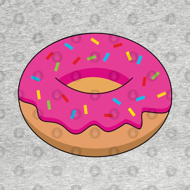 Strawberry Donut with Sprinkles Cartoon by BirdAtWork